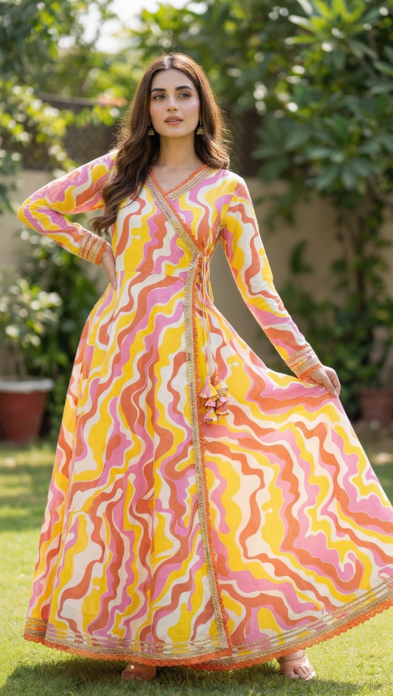 Sunset Swirl Cambric Frock - Ready to Wear - Image 3