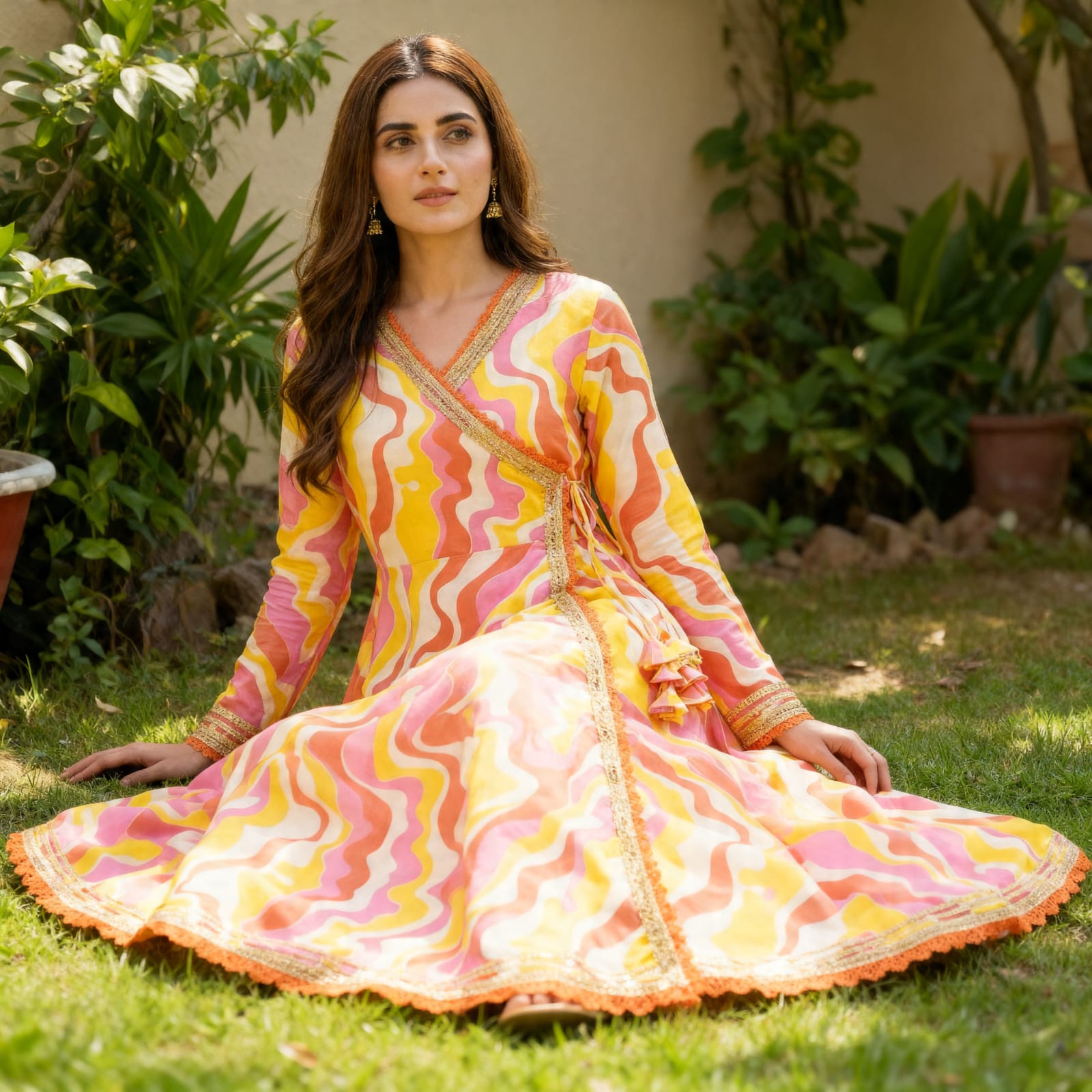 Sunset Swirl Cambric Frock - Ready to Wear - Image 4