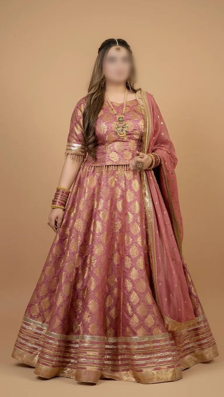 Royal Blush Banarsi Lehenga Choli Set